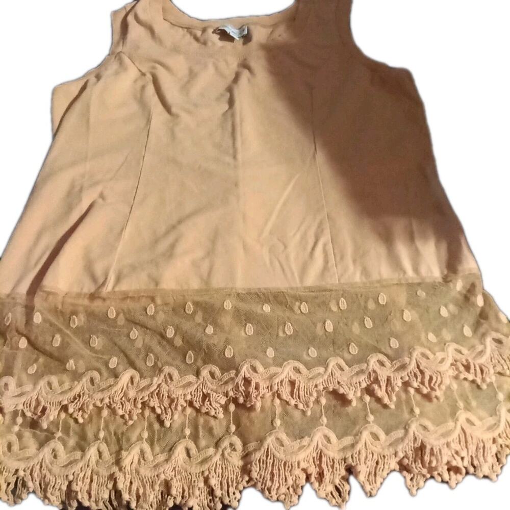 Kathleen Kirkwood Layering Tank Top Sz XL Orange Lace Extender Women
